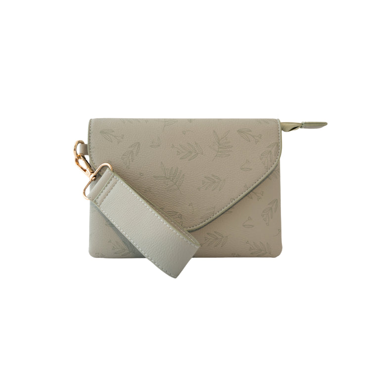 Pepper Envelope Strap Clutch - Sage Foliage